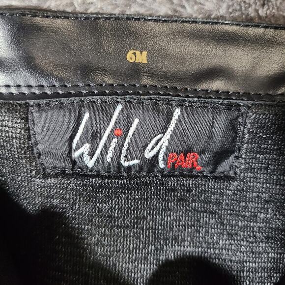 Women 6 M WILD PAIR SHORT LIST Black Leather Platform Bootie Style 268 Heels - Picture 5 of 7